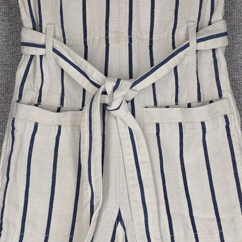 MADEWELL WOMEN'S CASUAL STRIPED WIDE‑LEG JUMPSUIT – SIZE M – WHITE/NAVY STRIPES - Picture 11 of 12